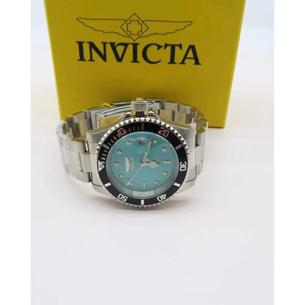 Invicta Pro Diver Aurenova 40mm Turquoise Dial Stainless Steel Watch Black Bezel